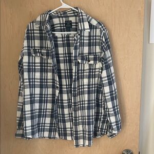 Faded Glory Navy and White Checkered Shirt